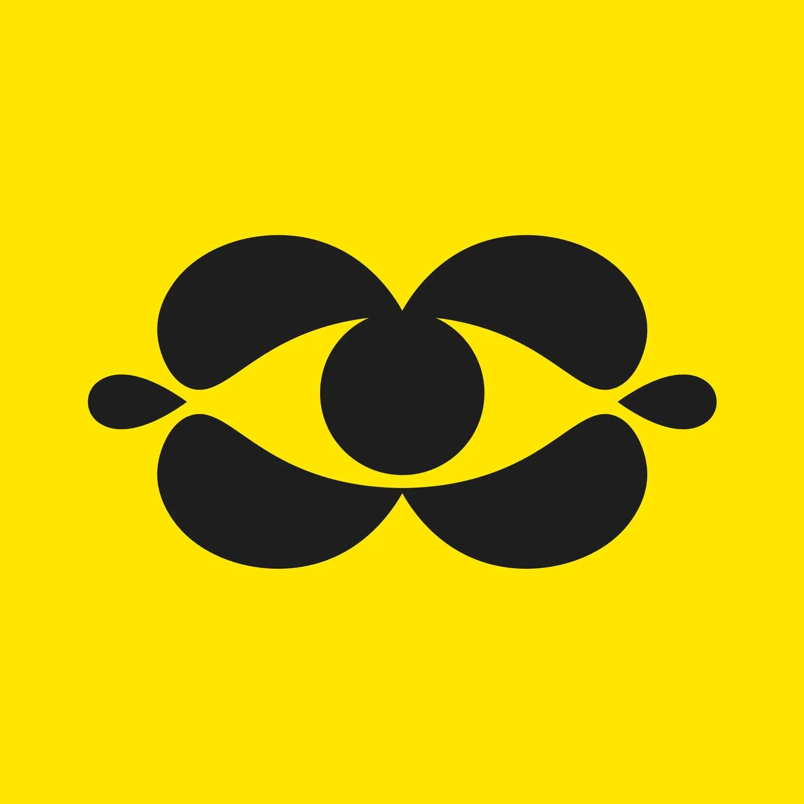 Franki character symbol, black on bright yellow