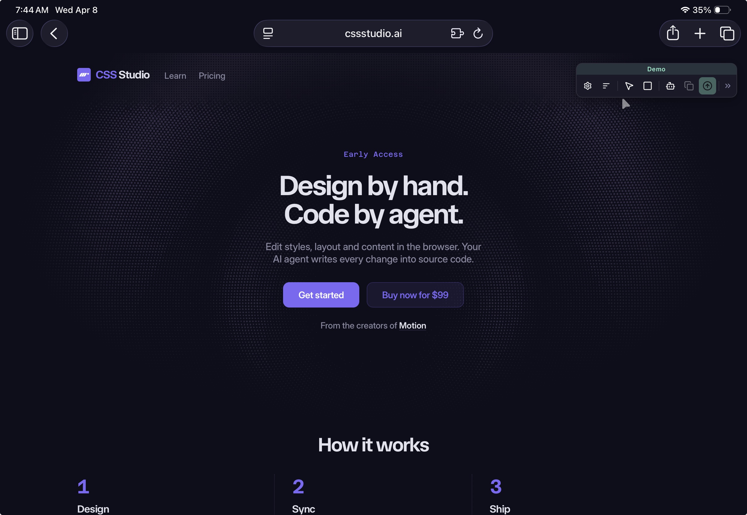 CSS design tool CSS Studio interface overview