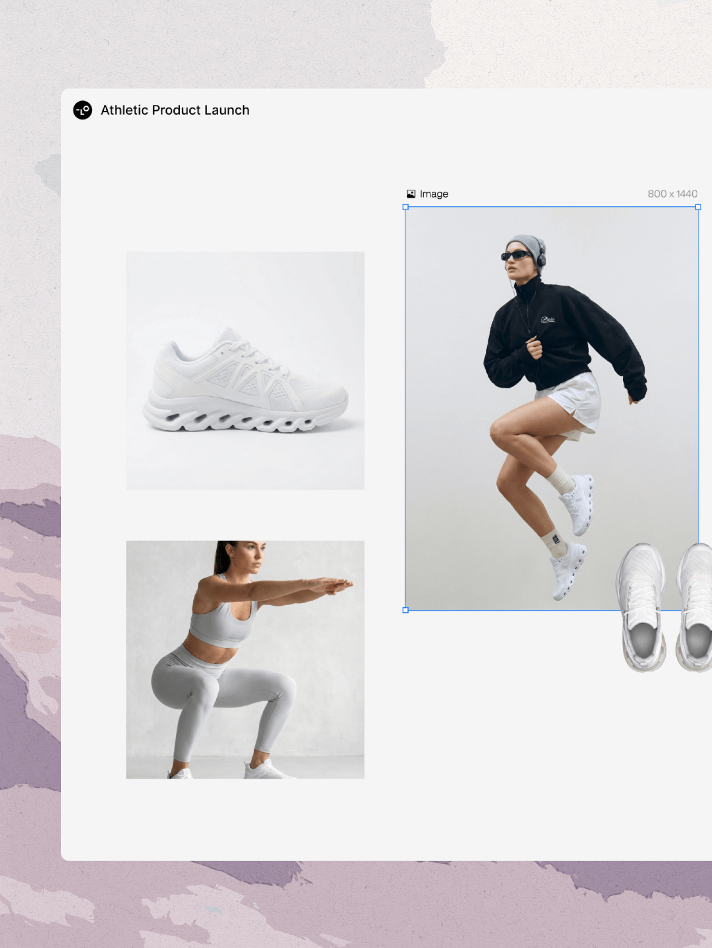 Lovart AI design agent athletic product launch campaign output