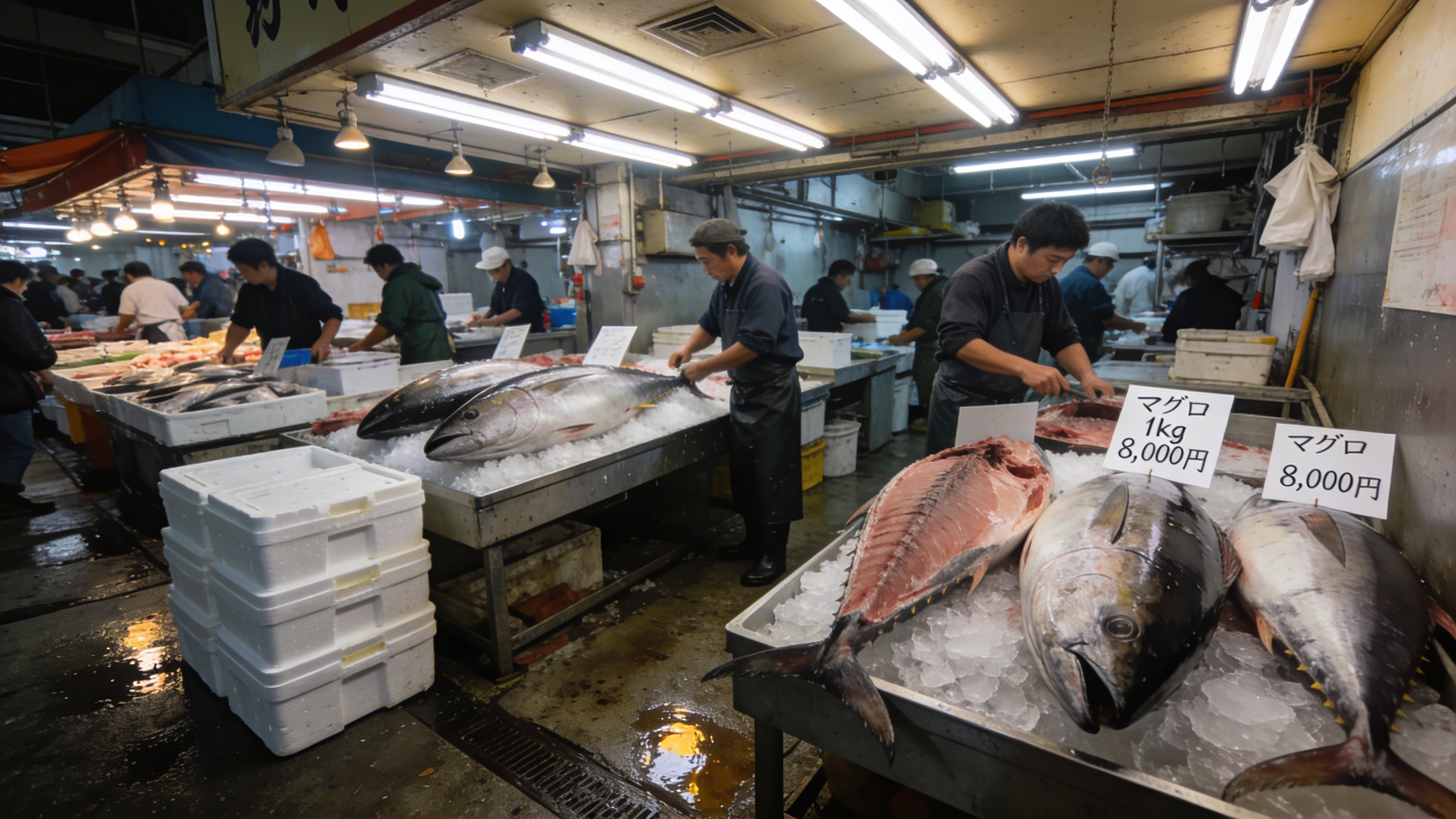 Seedream 5.0 AI image generation — Tsukiji market scene with authentic visual detail