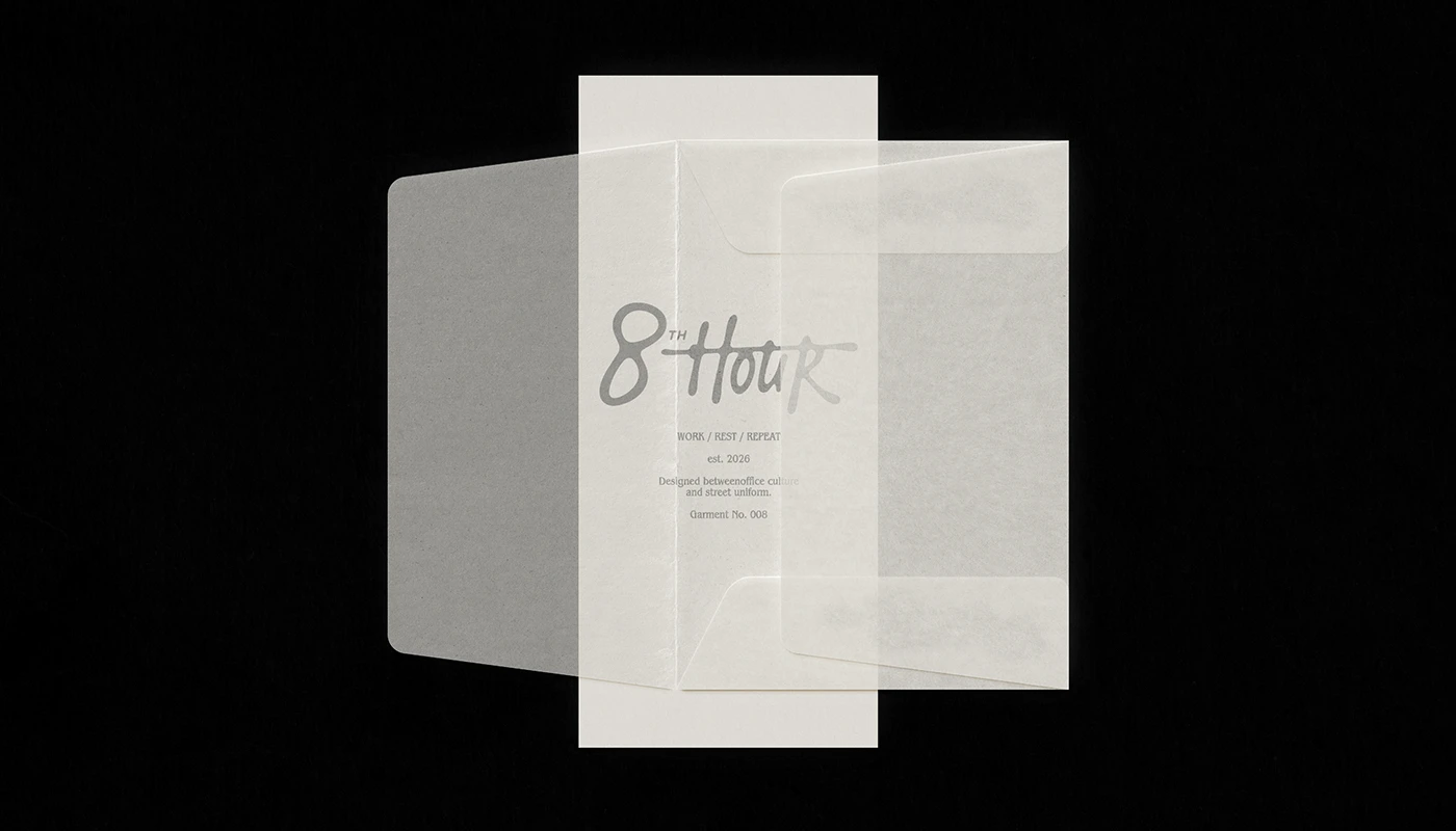 8th Hour translucent paper sleeve packaging branding detail