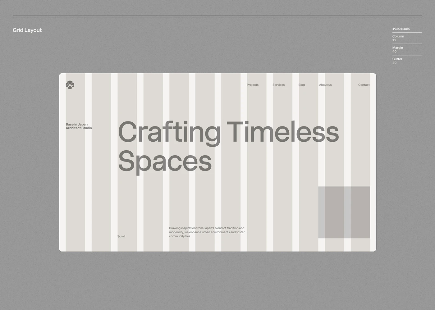 Address 338 Architecture Studio branding digital website layout and grid