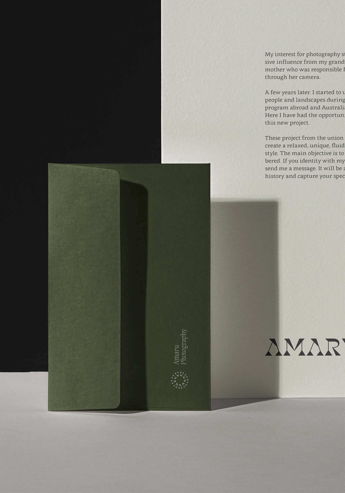 Amaru Photography Brand Identity and Editorial Design