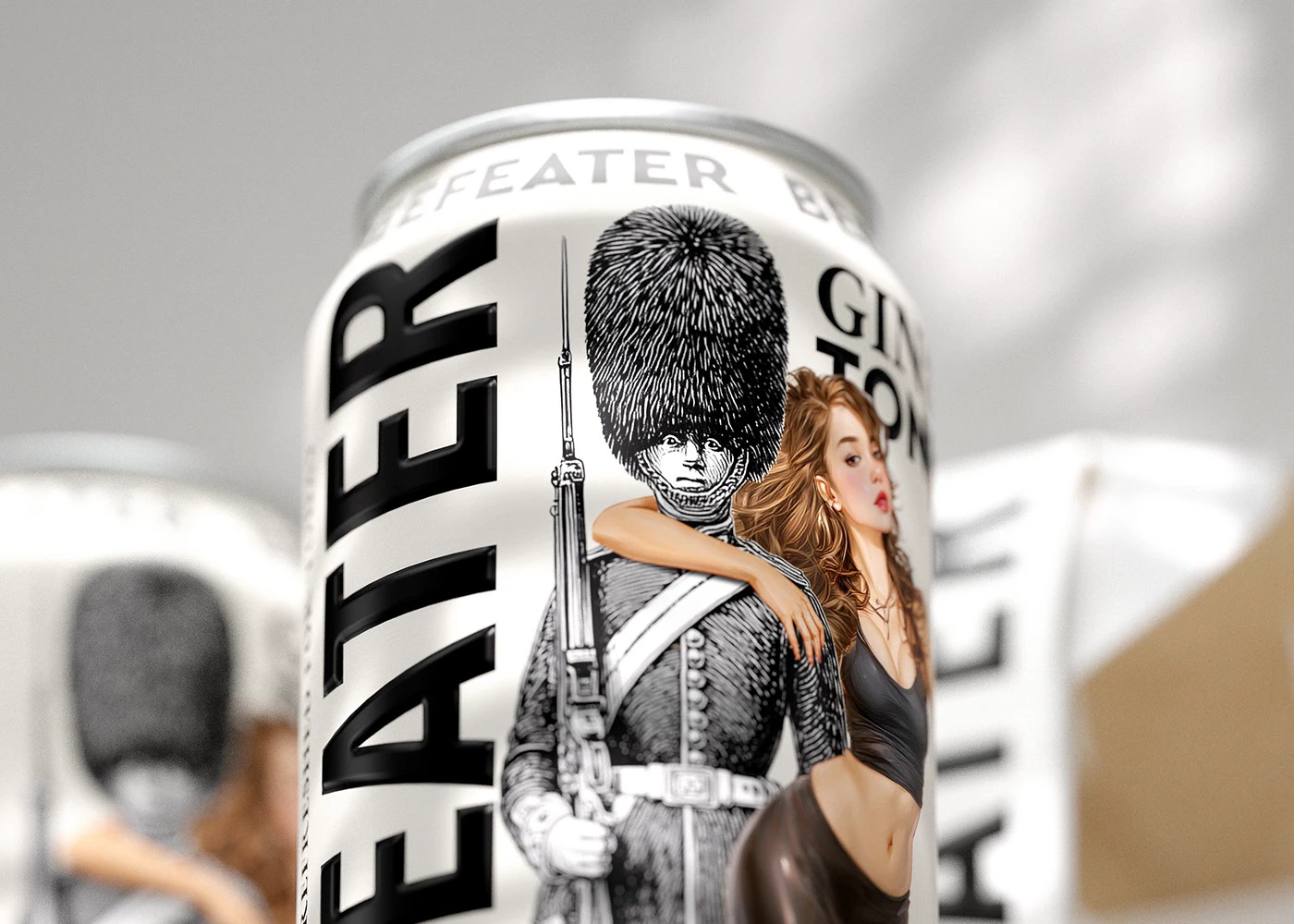 Beefeater branding merchandise layout design