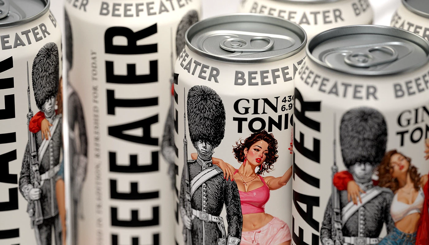 Beefeater branding mobile app UI mockup