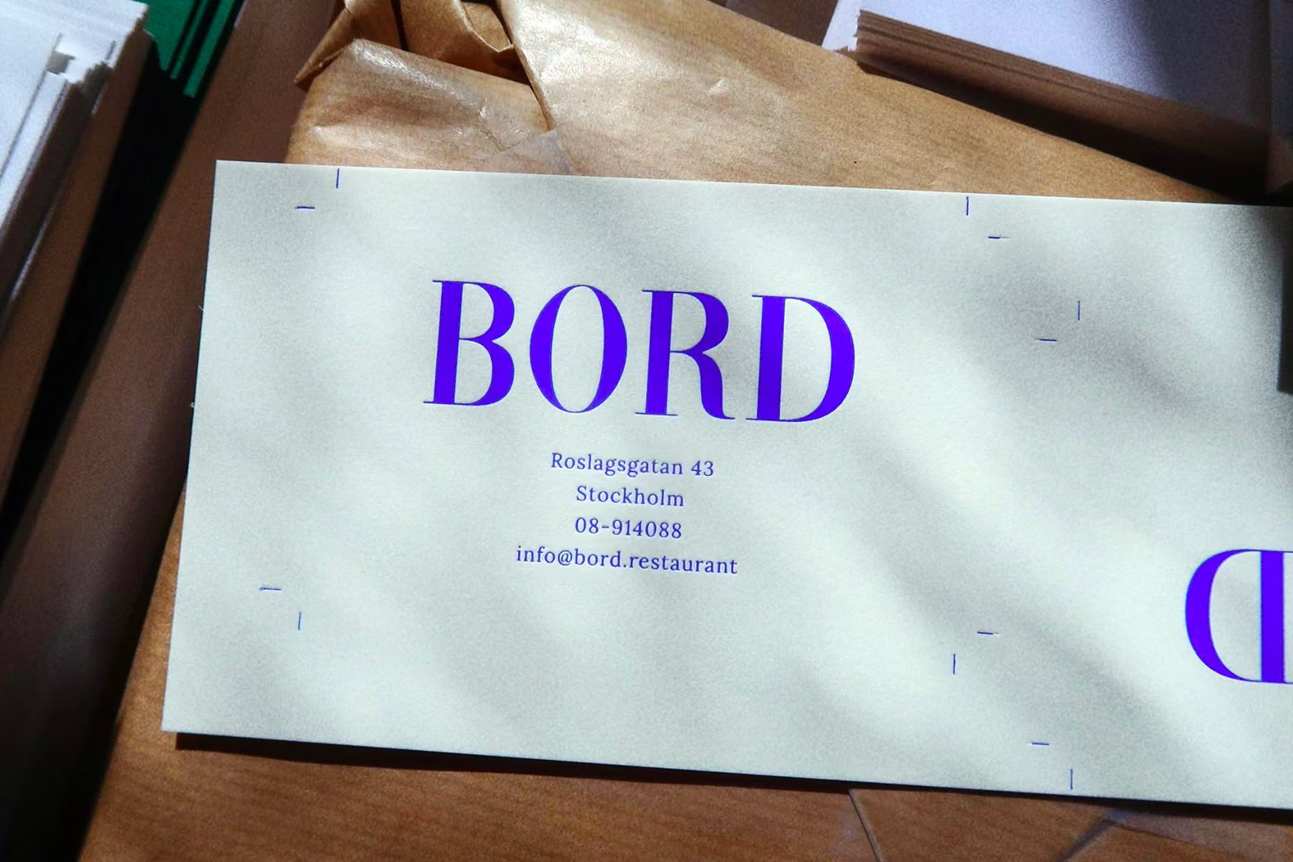 Bord Restaurant Visual Identity and Web Branding