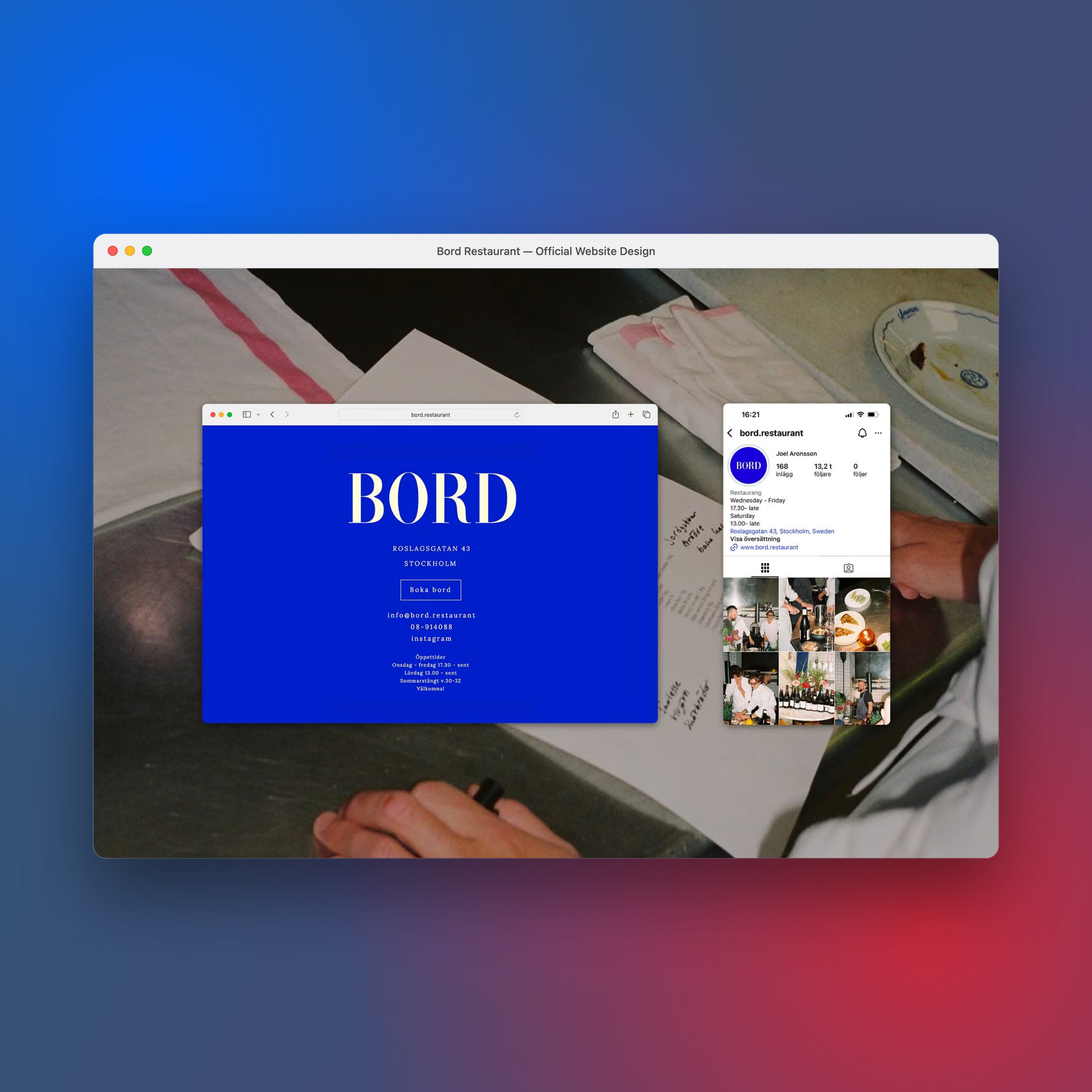 Bord Restaurant Visual Identity and Web Branding