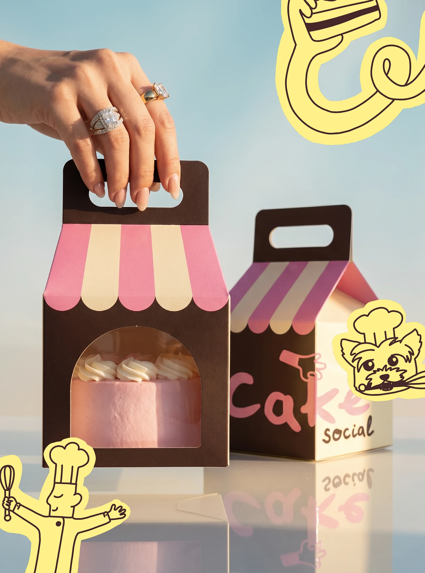 Mari Kvel Crafts Playful Bakery Branding for Cake Social
