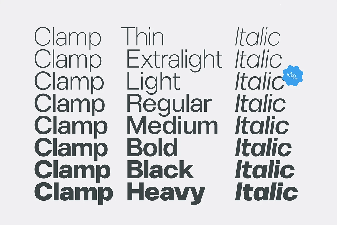 TypeFoundry Studio Crafts Heavy Display Typography for Clamp