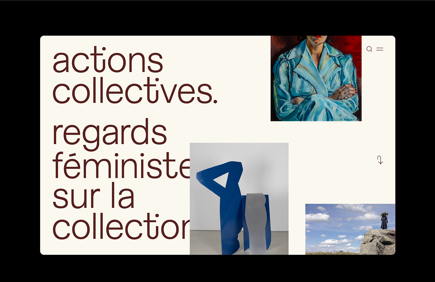 Collective Actions editorial web design hero layout