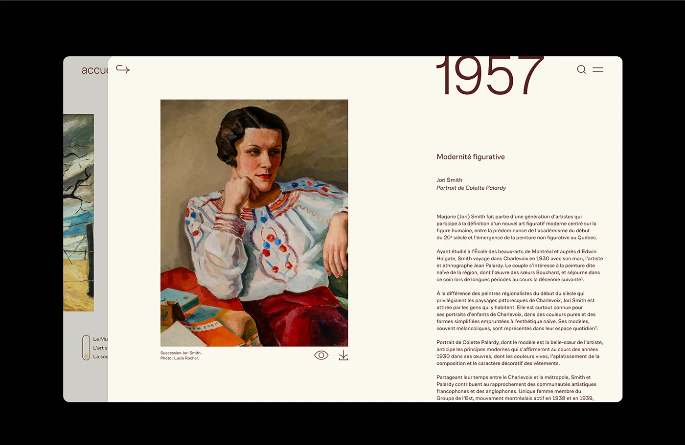 Collective Actions web design art catalog modal card