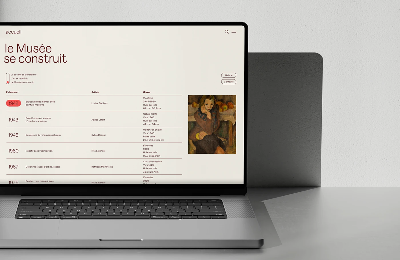 Collective Actions web design timeline table layout