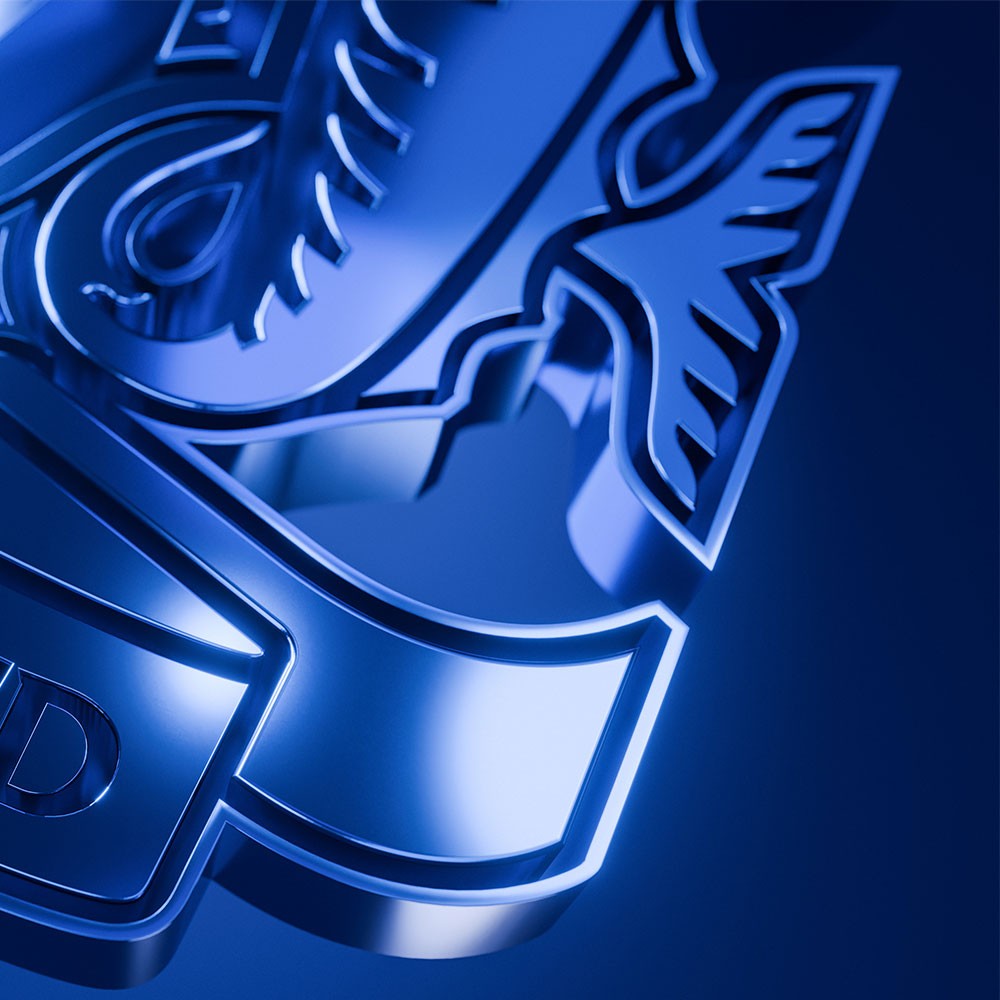 Close-up of the hippocampus and shield detail on the new Newcastle United crest