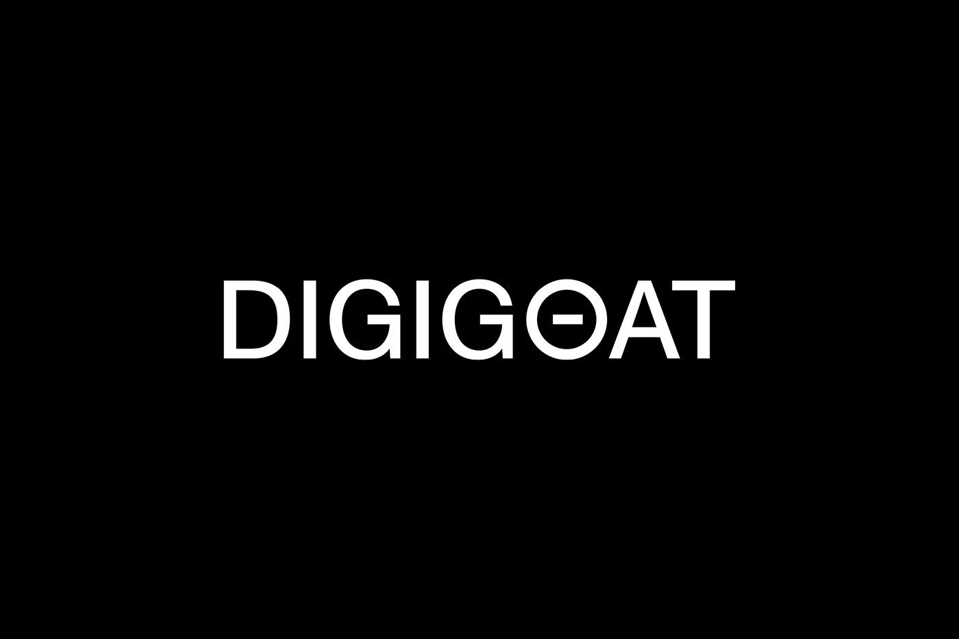 Digigoat branding wordmark on pure black field