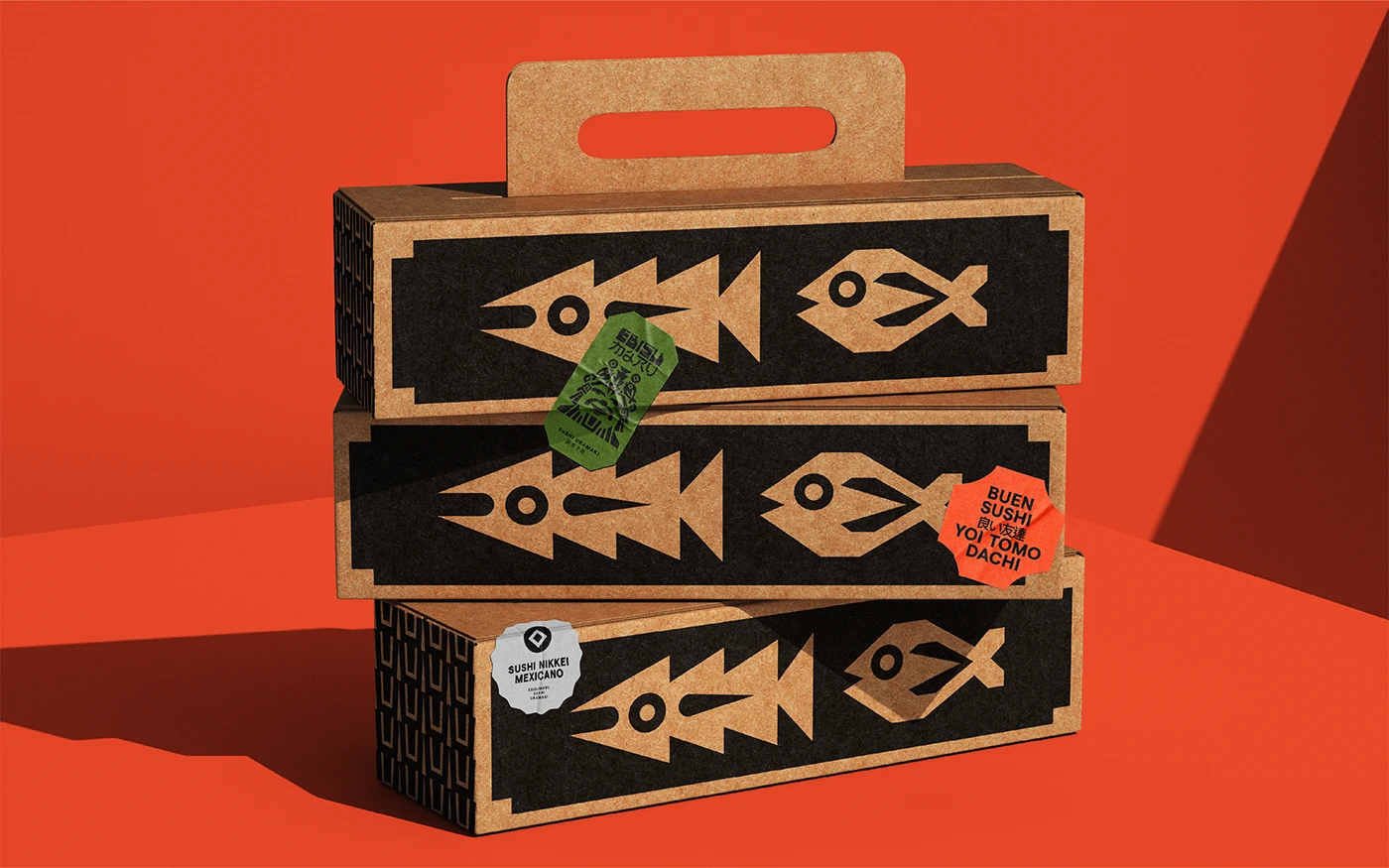 Detalles visuales fijos de la marca de sushi Ebisumaru