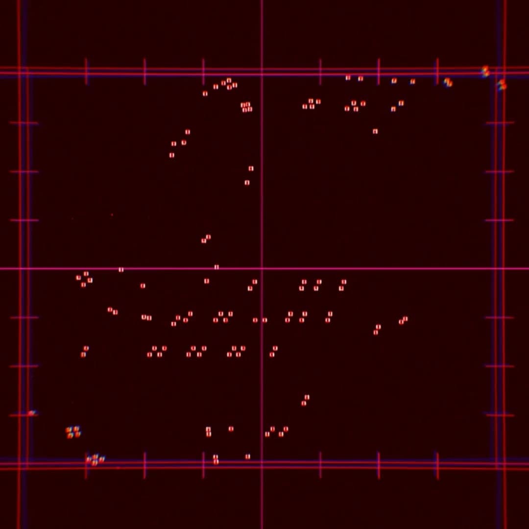 Ciel Initials construction layer showing dot-matrix points on a dark grid