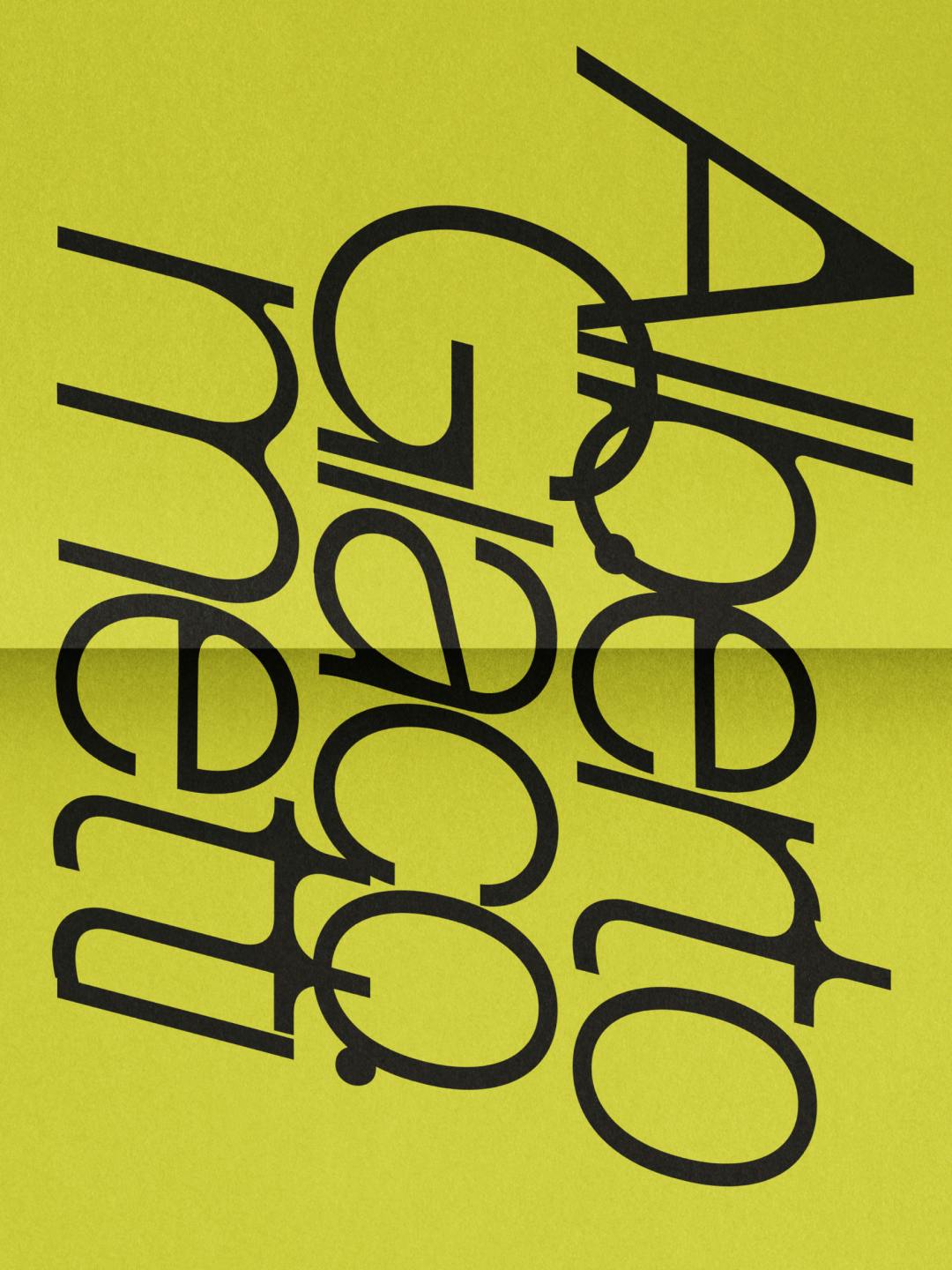 Kanal type poster: A truly immense set in flowing variable letterforms on chartreuse
