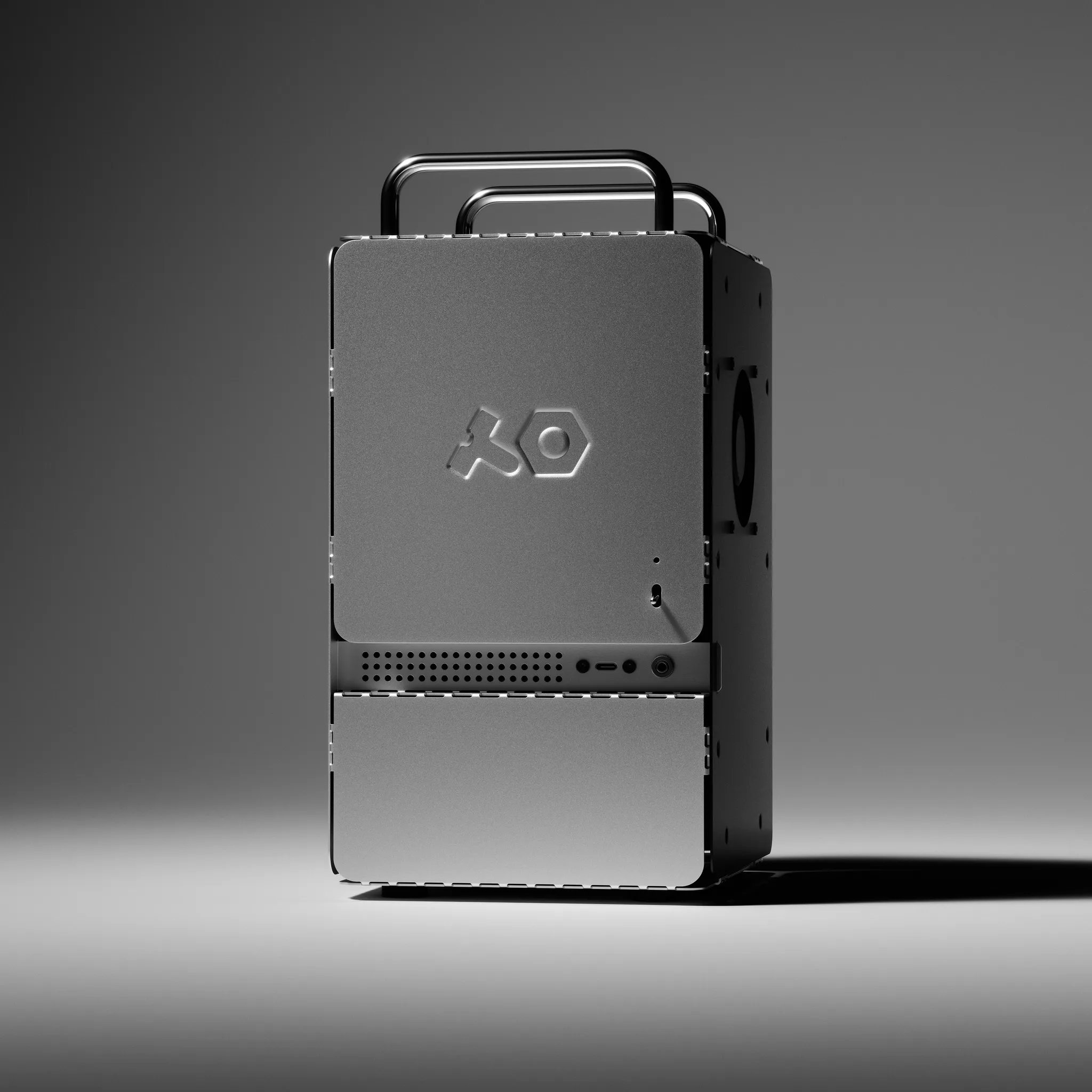 computer-1 mini-ITX case in anodized aluminum with carry handles
