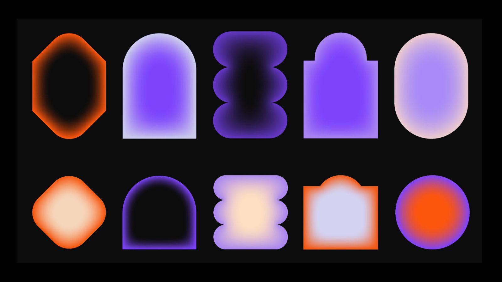Glowing portal shapes from the Realm brand identity system