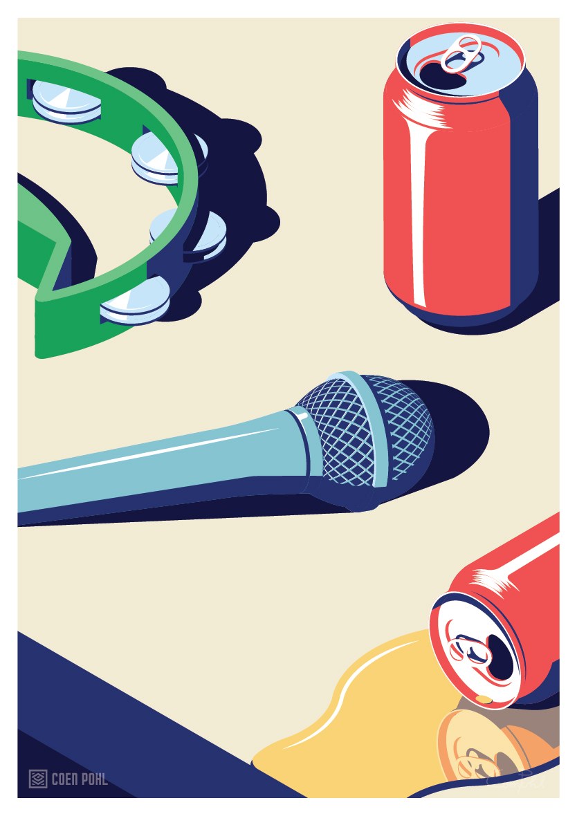 Serie de carteles de ilustración vectorial de la escena de una tienda de conveniencia en la vida nocturna de Seúl