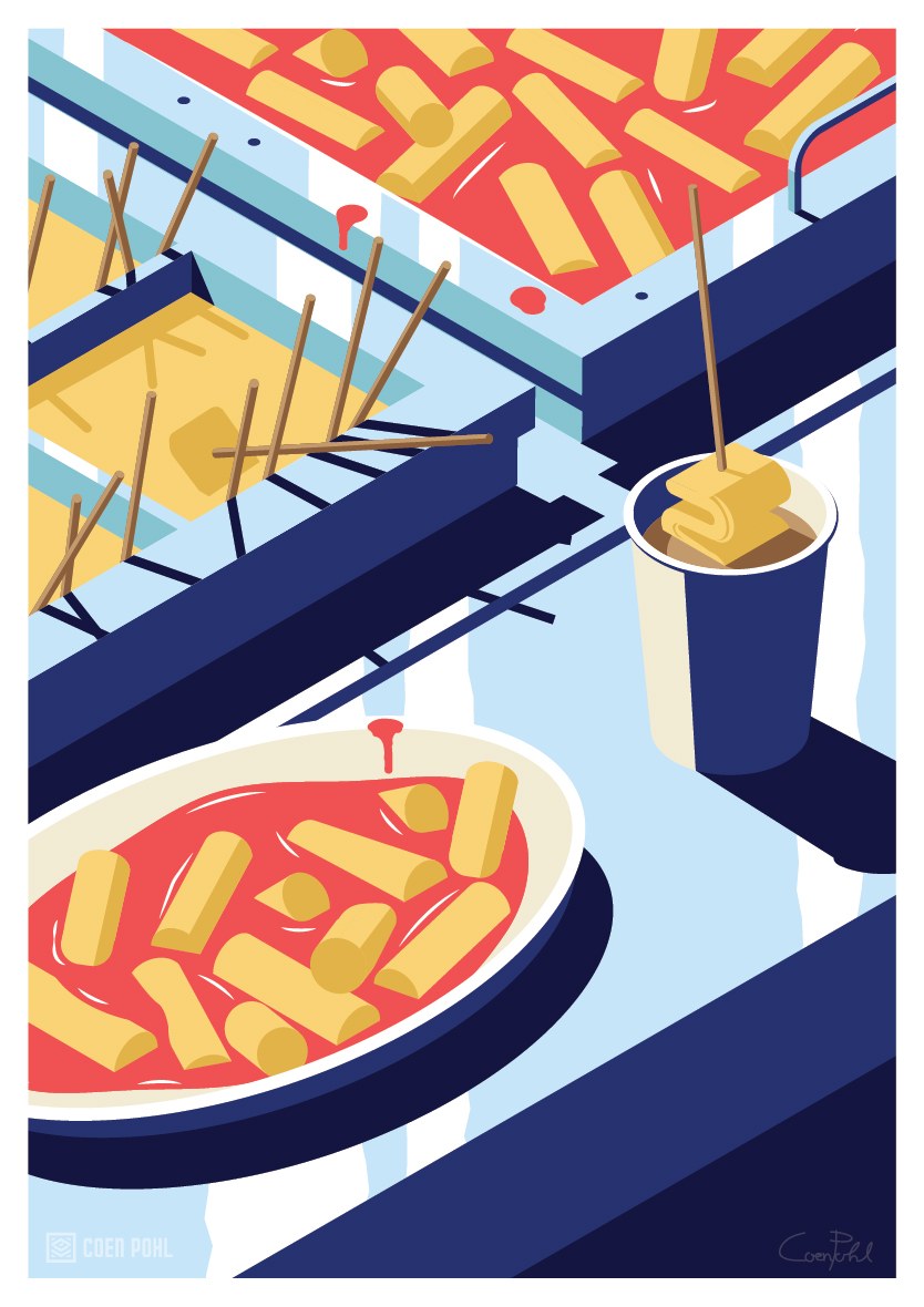 Serie de carteles de ilustración vectorial de taxi naranja de Seúl Vida nocturna de Seúl