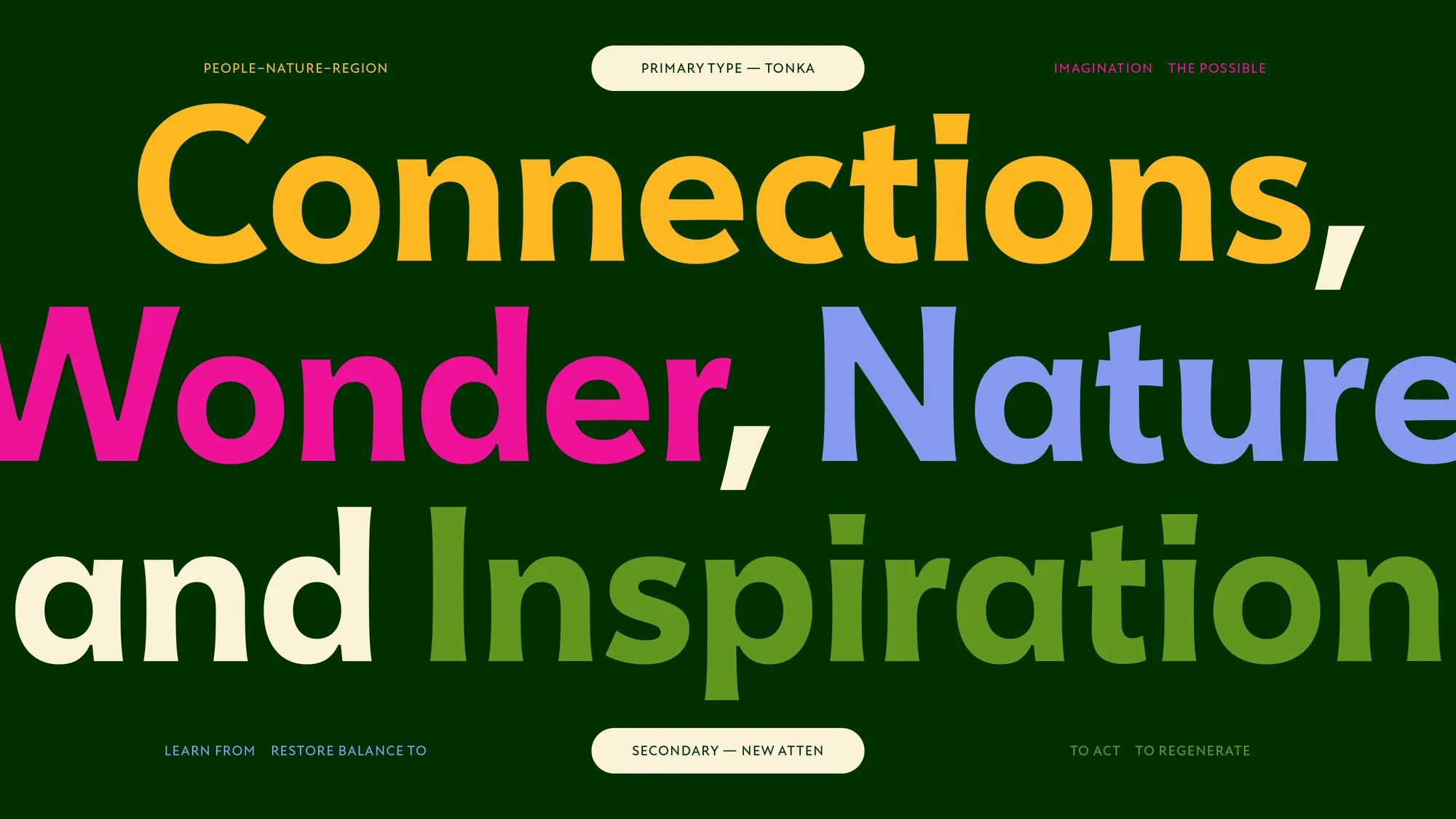 Nature Museum typography specimen pairing Tonka and New Atten