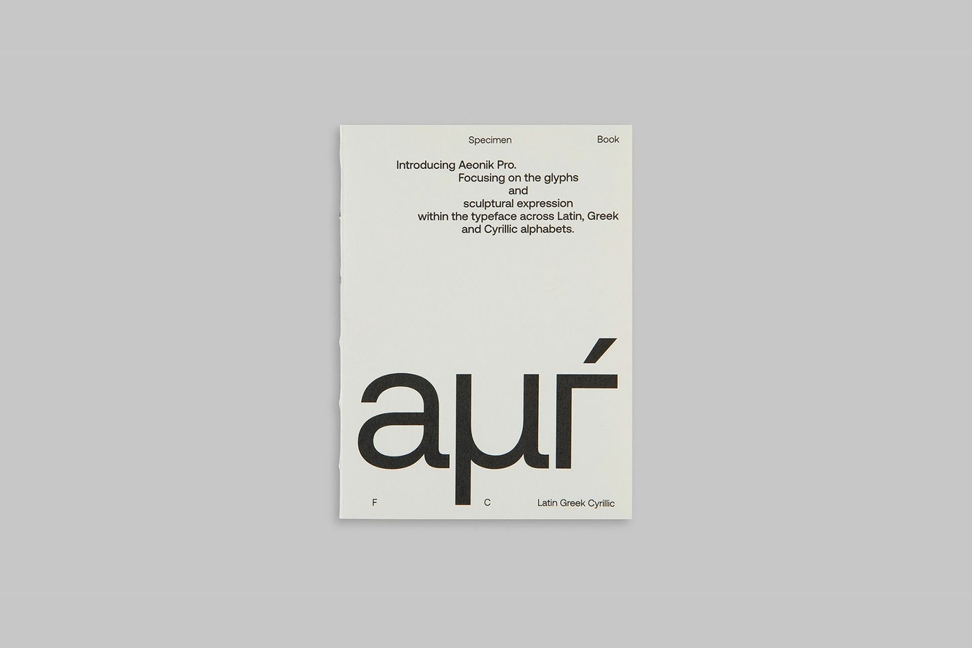 Alineación mínima de la cuadrícula mostrada en una muestra de fuente variable aeonik pro sans-serif