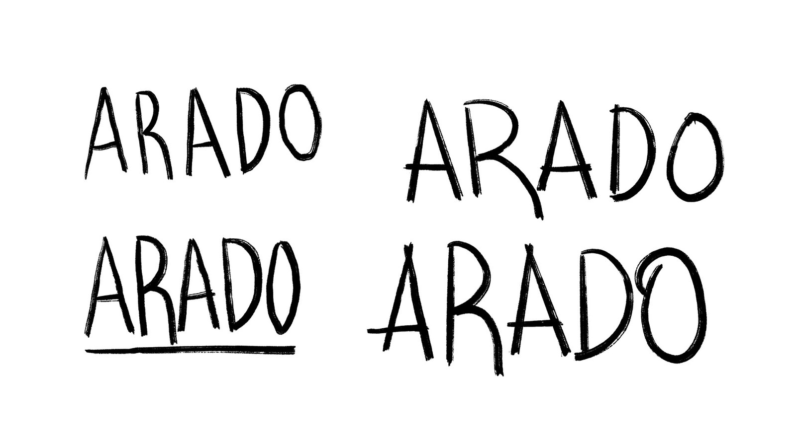 Arado 2026 handwritten logotype variations — brand identity by Senhor Paulinho