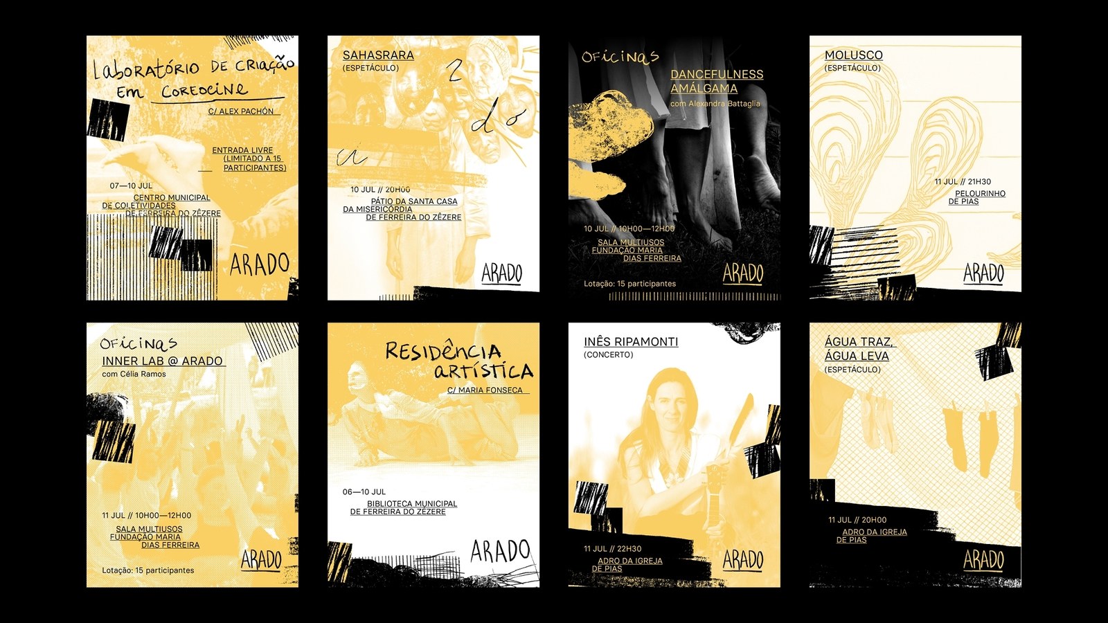 Arado 2026 event schedule social grid layouts — brand identity by Senhor Paulinho