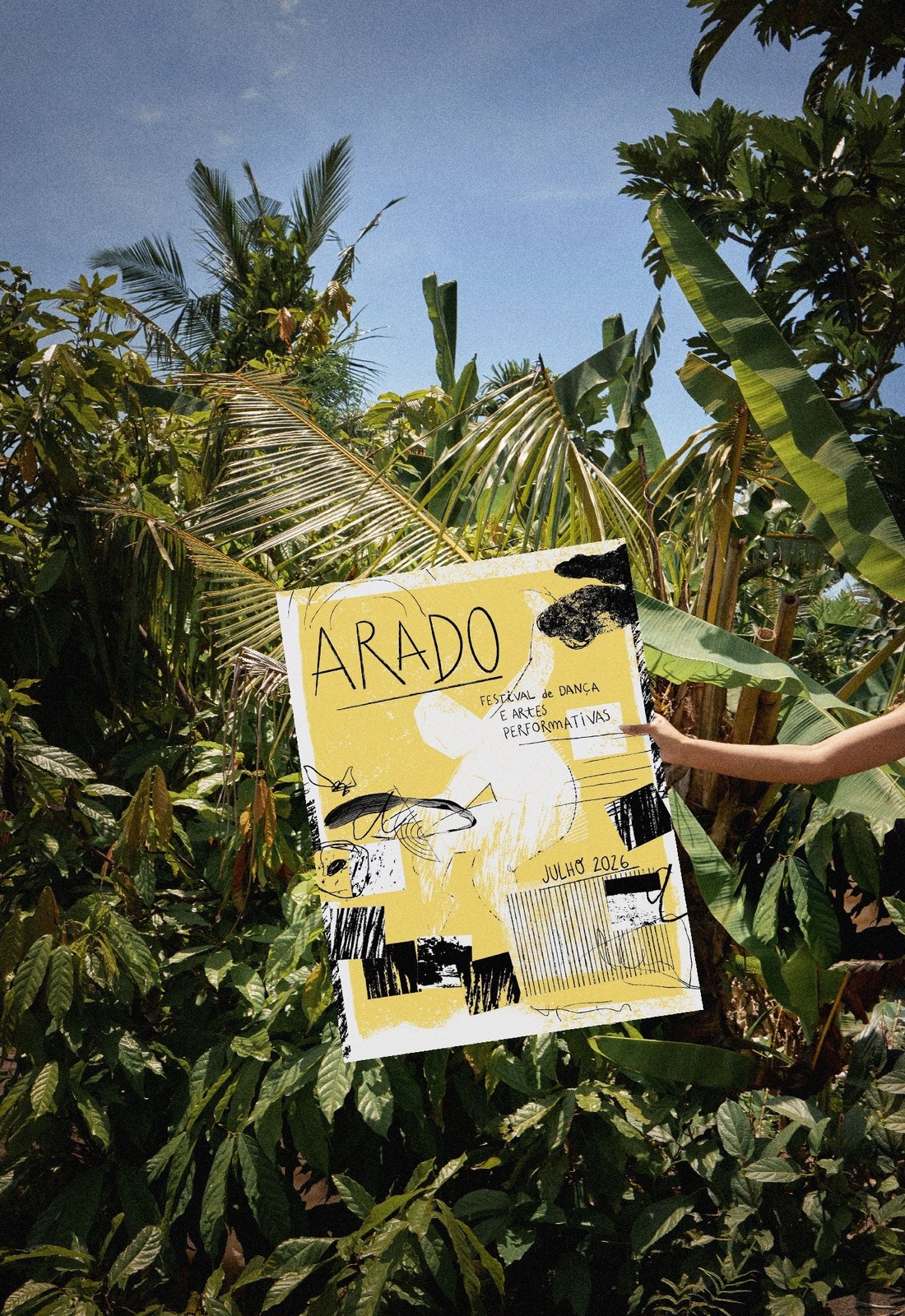 Arado 2026 festival poster print mockup — brand identity by Senhor Paulinho