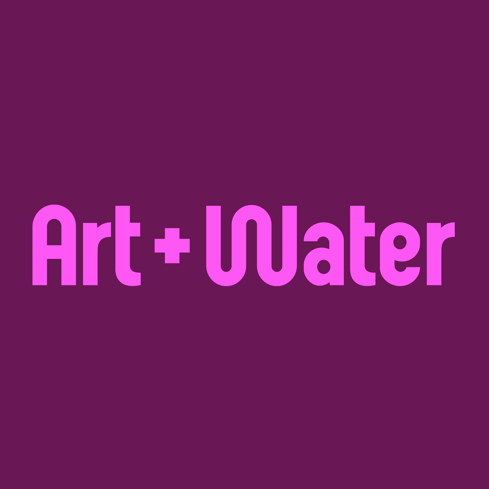 Art + Water custom fluid wordmark and logo mark