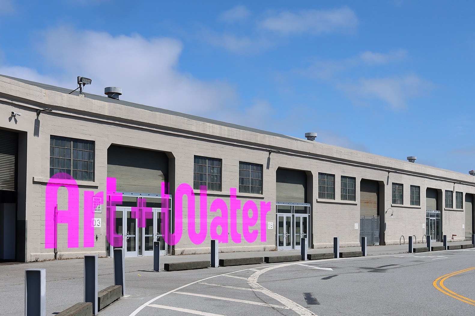 Art + Water architectural supergraphic on historic Pier 29 facade