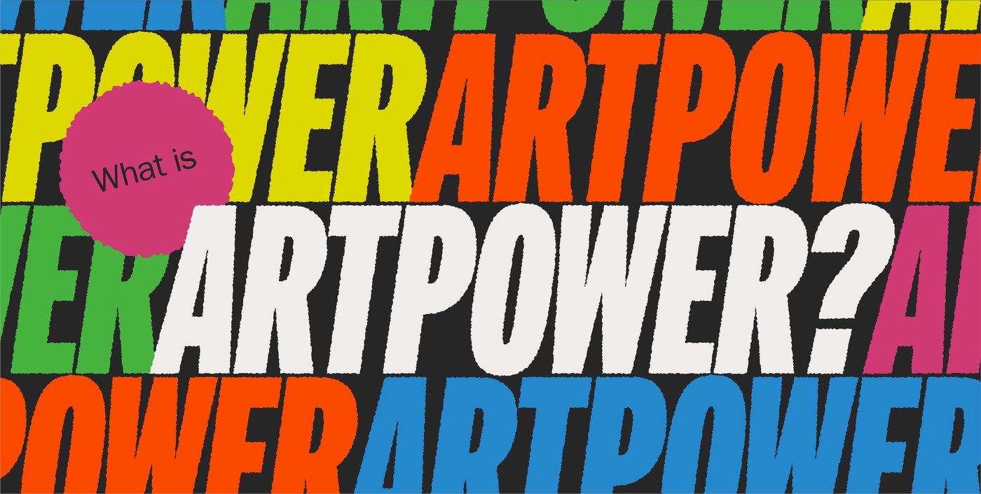 ARTPOWER bold typographic woodcut editorial poster What is ARTPOWER