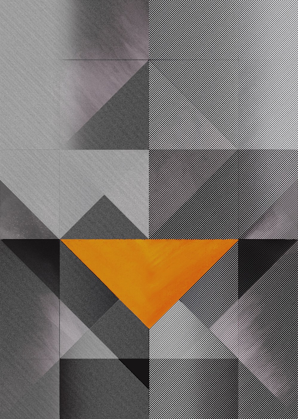 Op-art screenprint series showing optical distortion grids and contrasting chromatic color fields