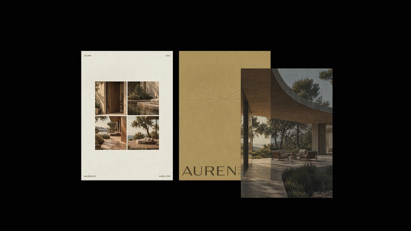 Branding design editorial print publication covers and translucent vellum for Auren