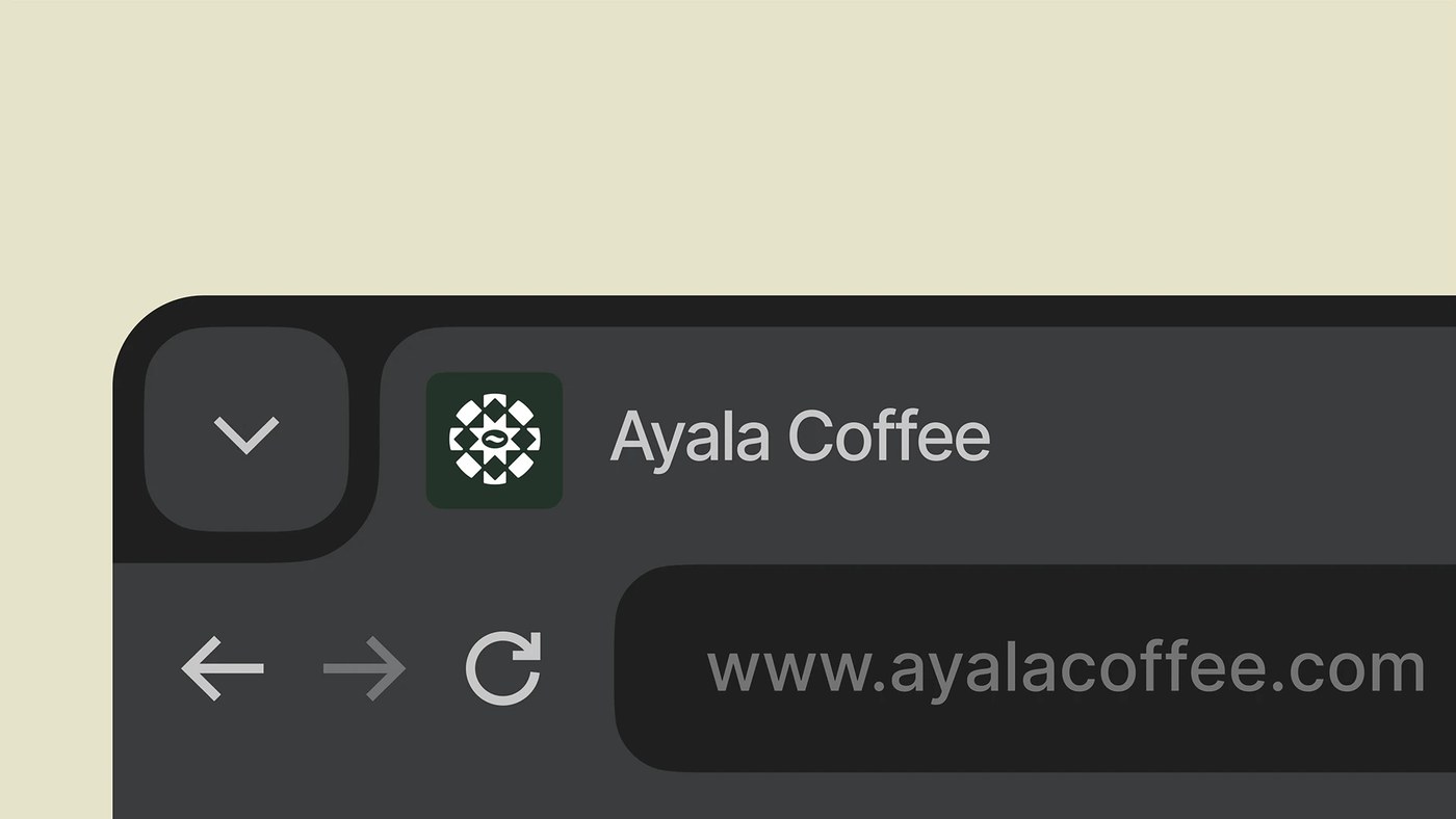 Ayala Coffee Co. logo and icon system applications