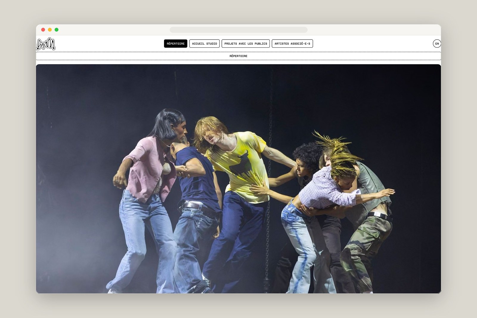 Ballet National de Marseille website interface layout and typography section screenshot — web design by Hover States