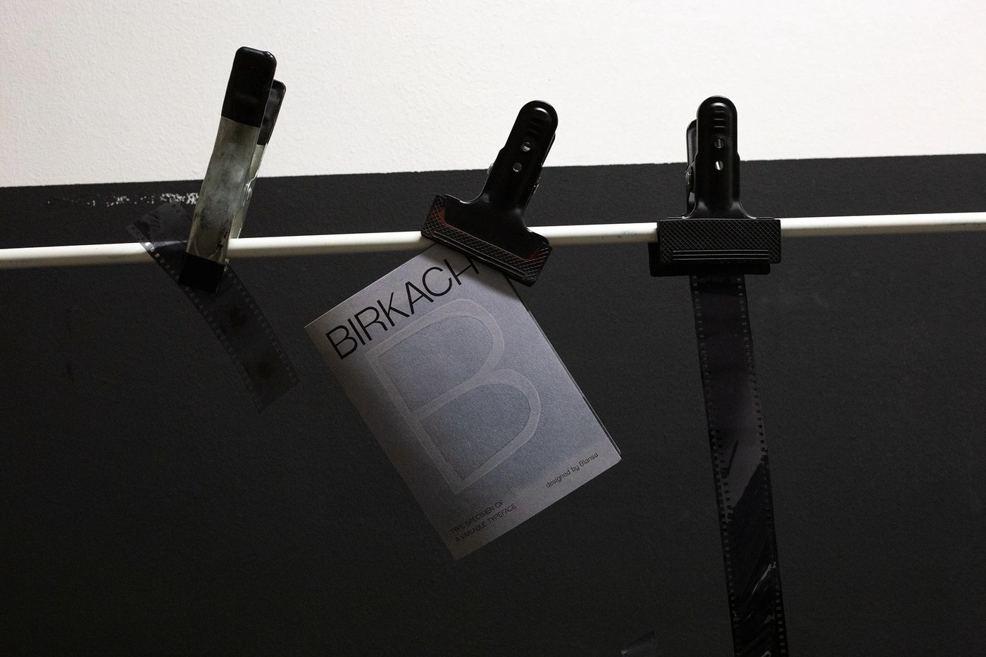 Birkach typeface specimen blanka burgundi tactile print mockup
