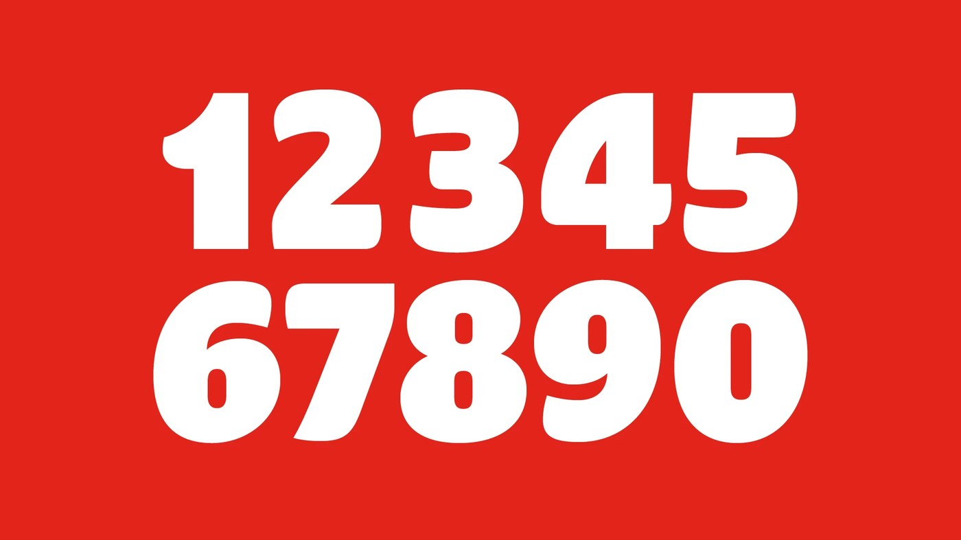 Bold numeral figures set for retail pricing — typography design by Plau Design