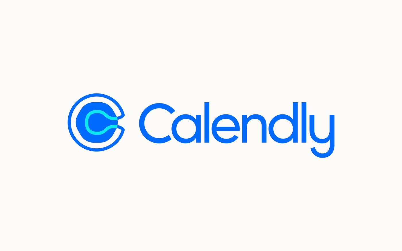 Calendly brand identity asymmetrical ripple C monogram mark