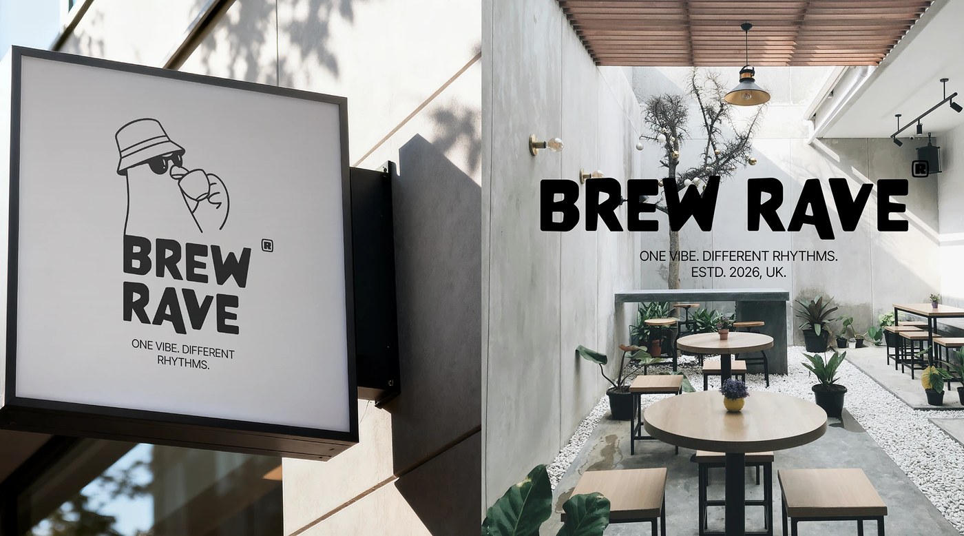 BREW RAVE \ Identity \ Logo composition detail — brand identity design by Valeriia Oprishan