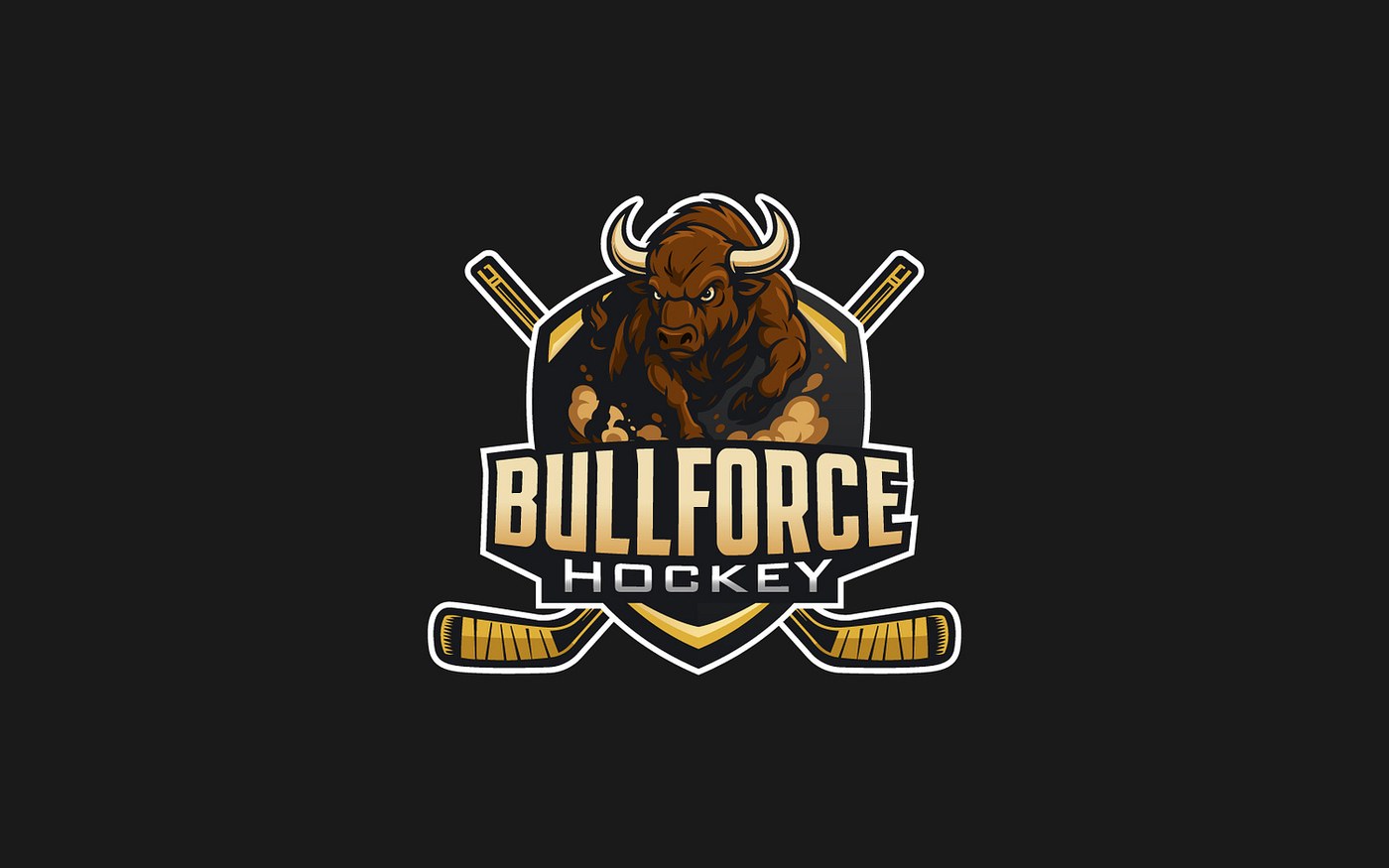 bullforce hockey sports mascot logo design muzamil ahmed ansari layout details