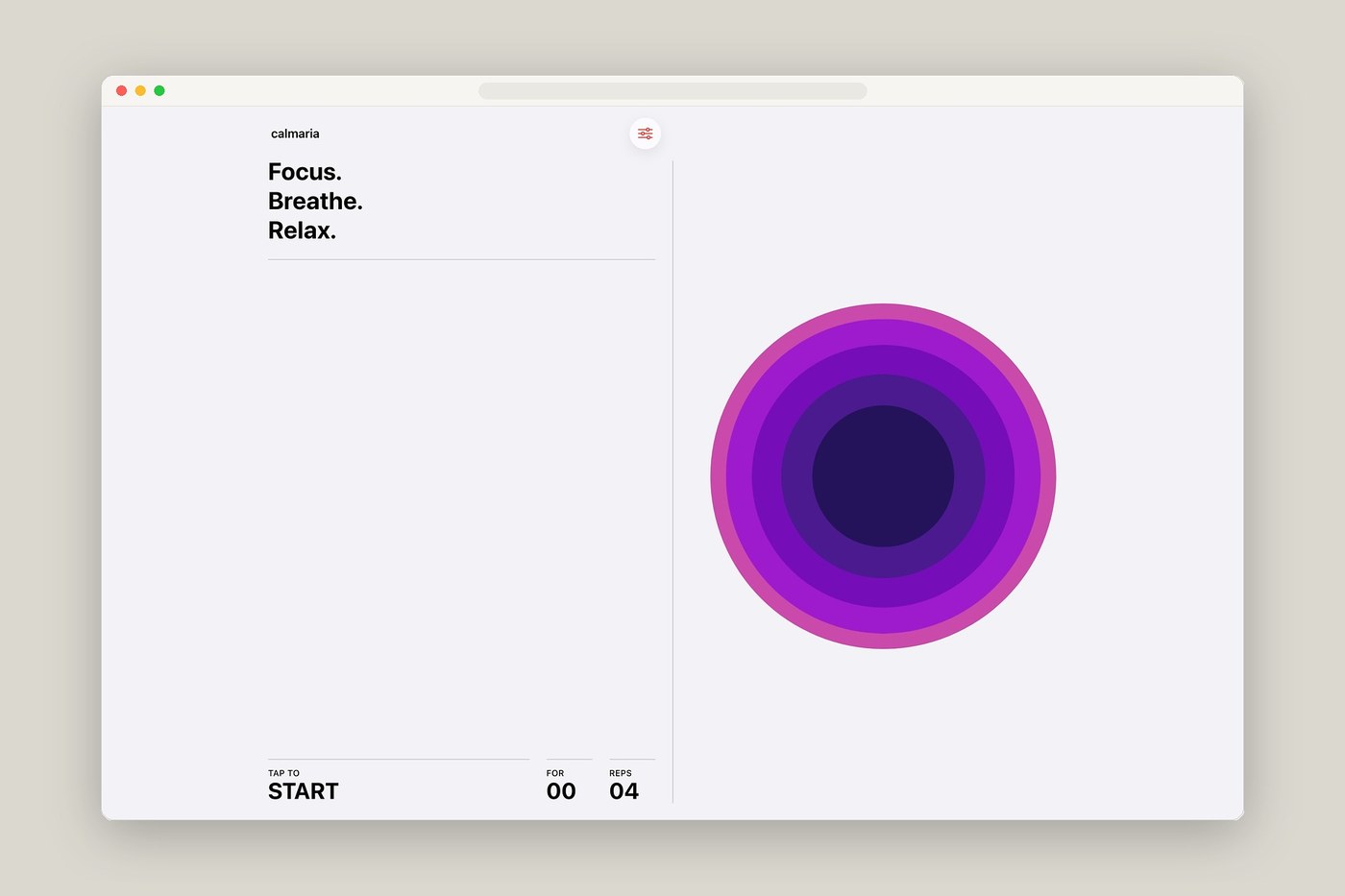 Calmaria fully featured web application in split-screen browser layout — web design by abdz.do