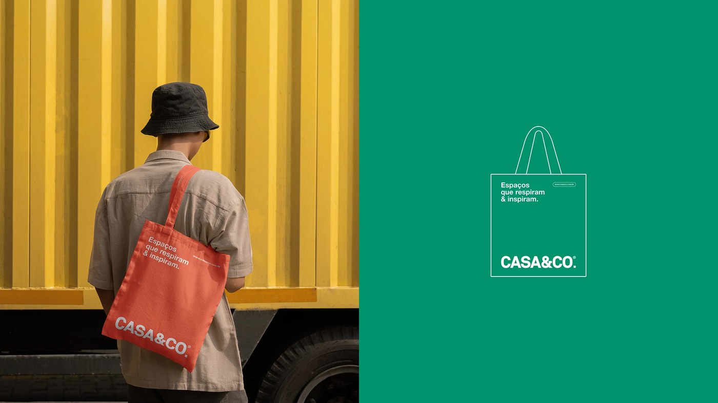 Brand identity workshop apparel twill jacket with embroidered mark for CASA&CO. by Estúdio Lippi