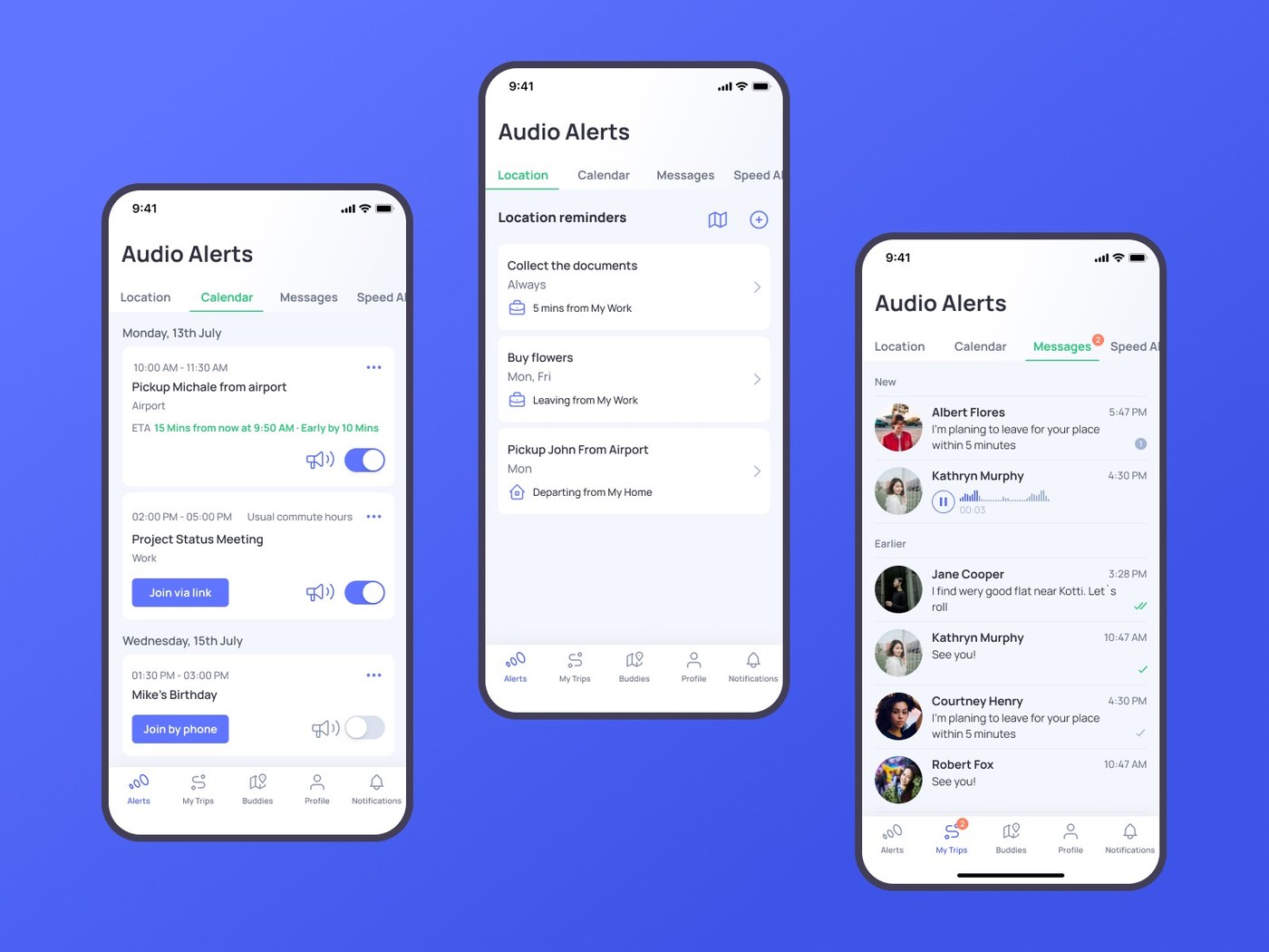otozen Diseño de aplicación móvil UI UX Conducción segura Sistema de alerta y notificación de seguridad