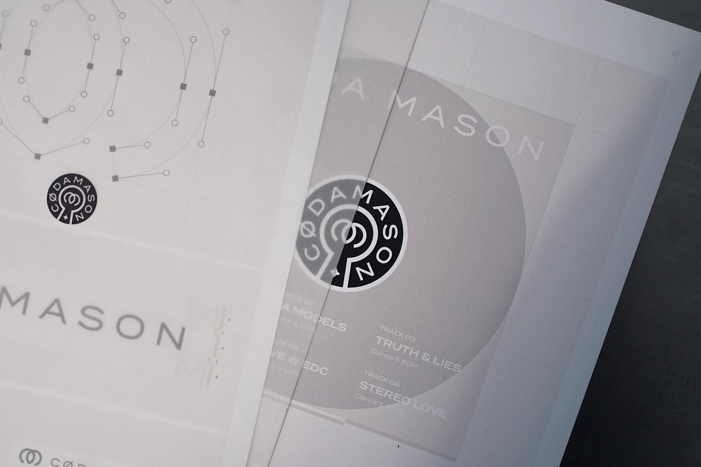 CØDA MASON brand identity typography detail and poster layout
