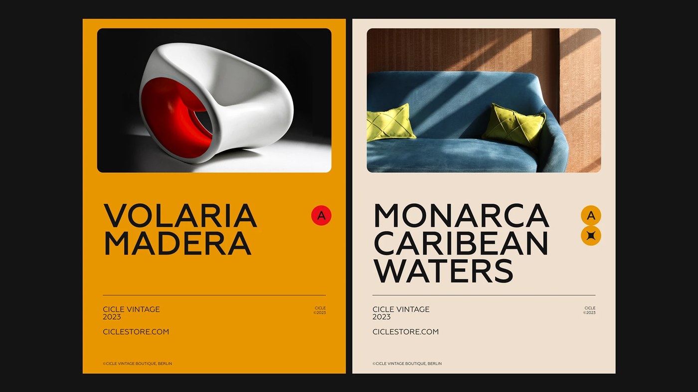 Wooden furniture design branded with the cicle branding katja guseva mark.