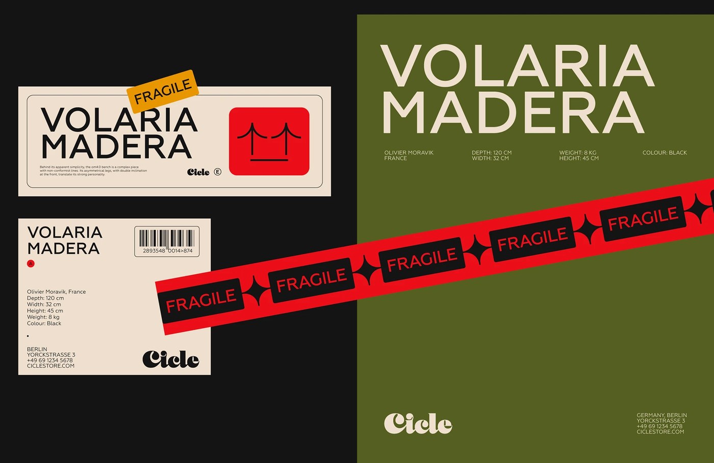 Tactile paper materials highlighting the cicle branding katja guseva prints.