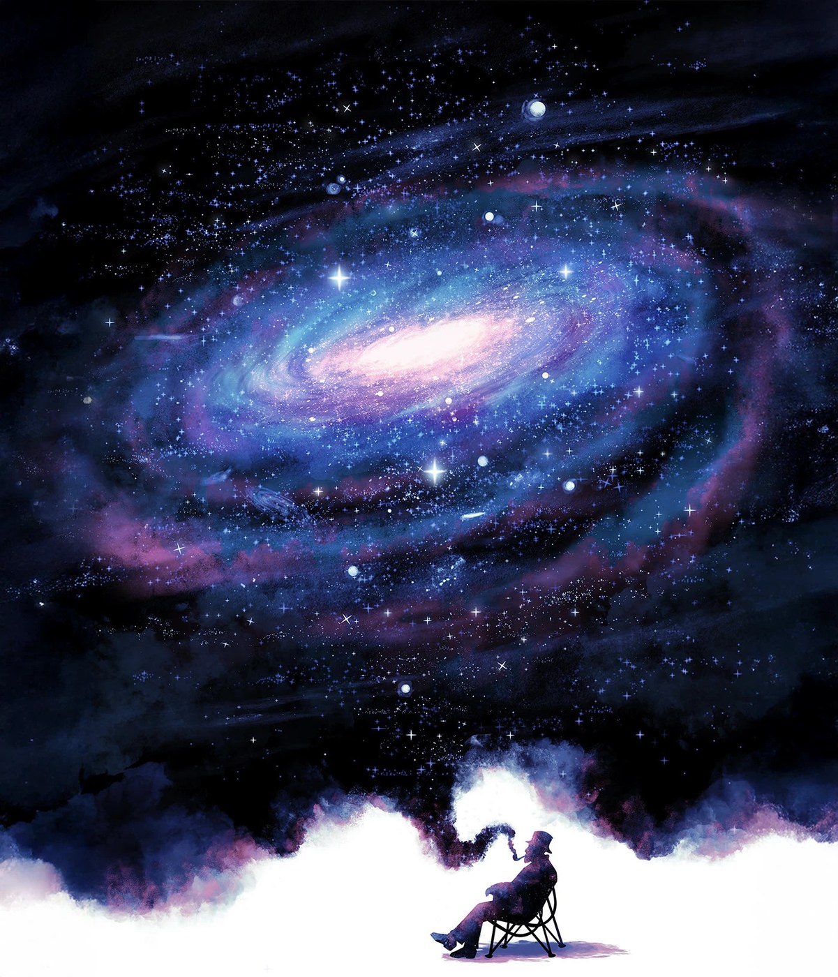 Ilustración de espacio negativo que representa una escena conceptual al aire libre
