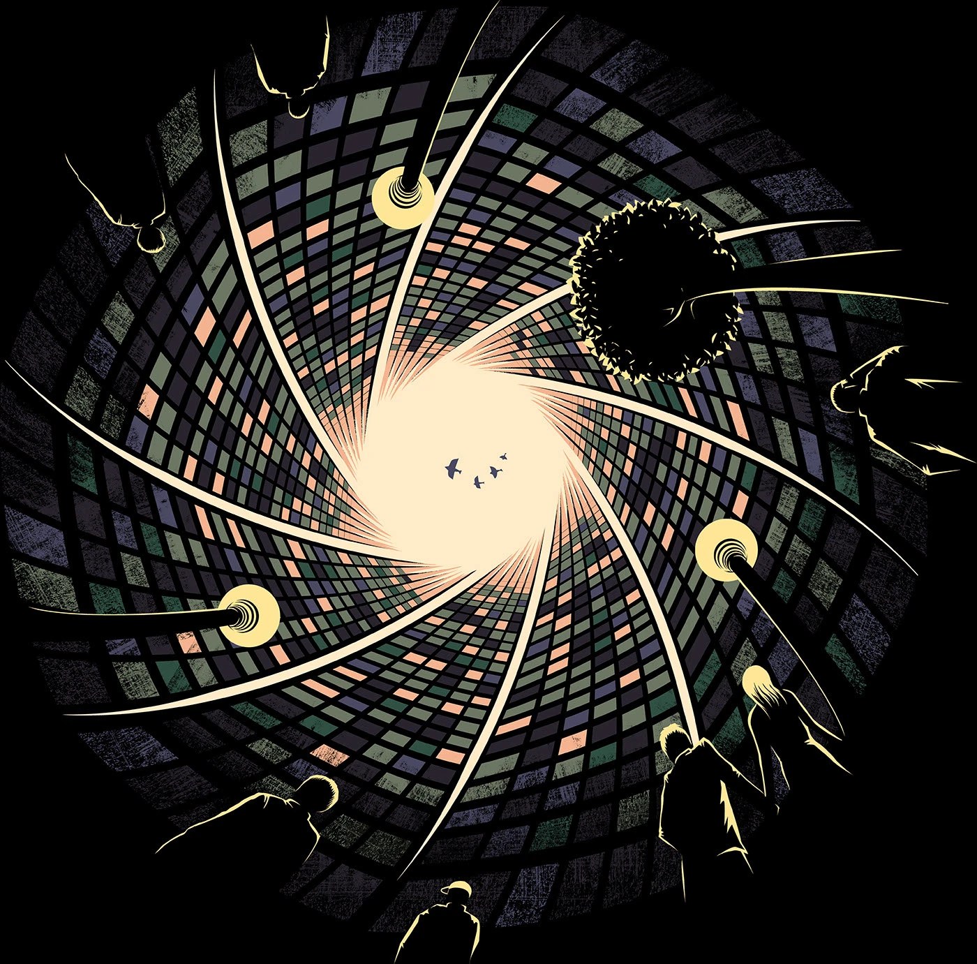 Ilustración de espacio negativo obra de arte surrealista.